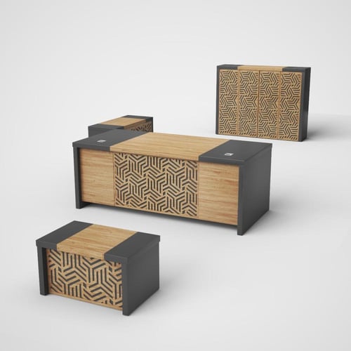 طقم مكتب مقاس 180 سم بتصميم عصري وأنيق