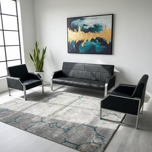 كنب مكتبي جلد 5اشخاص بتصميم عصرى