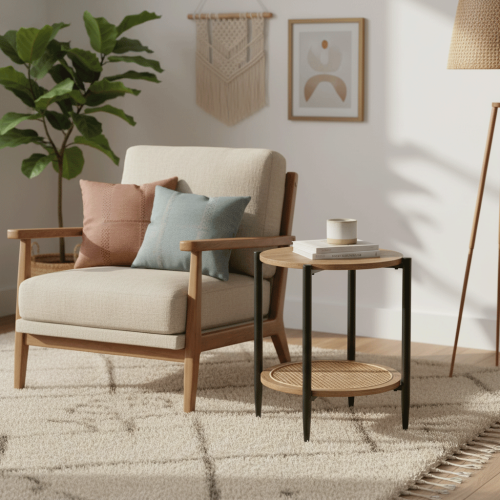 طاولة خدمة خشب 45 سم راتان CL-3