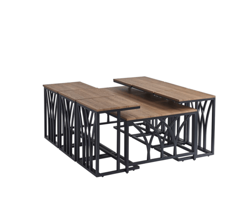 طقم طاولات متعدد الاستخدامات وعصري 6+1