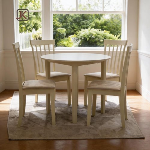 طاولة طعام دائرية مع 4 كراسي مميزه