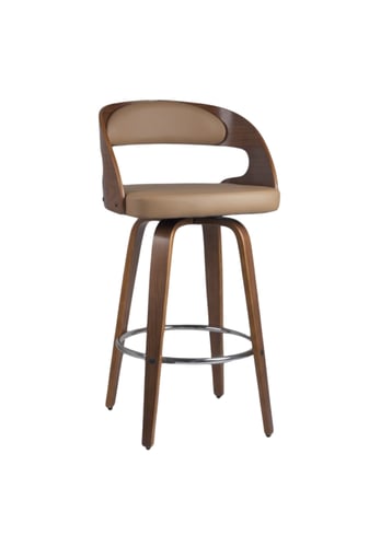 كرسي بار دوارخشب مع جلد