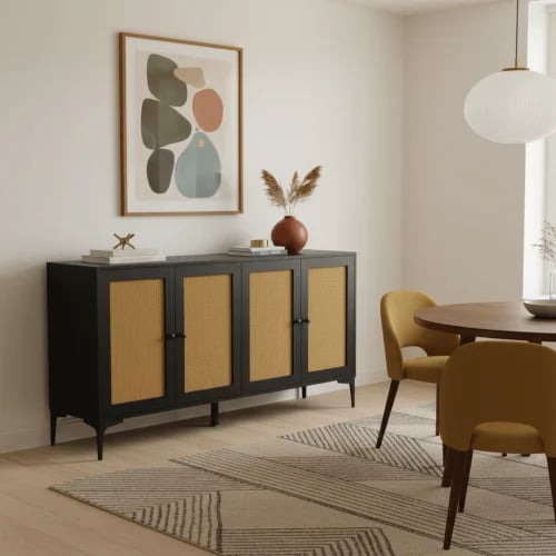 Modern buffet cabinet with a unique design, 4 doors