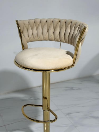كرسي بار بيستم دوار بيج وذهبي