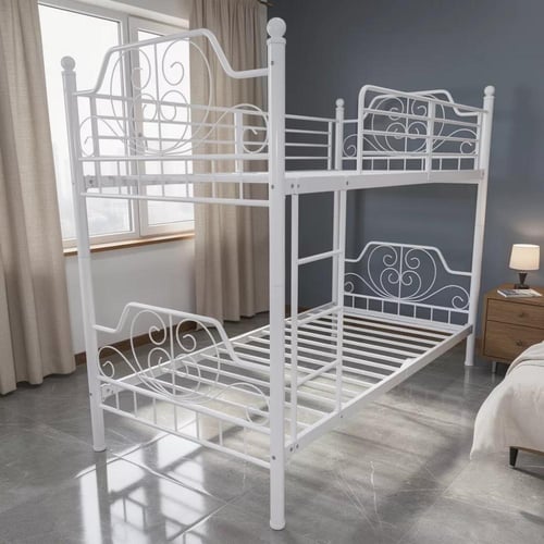 سرير ابيض 2دور بتصميم مميز وعصرى