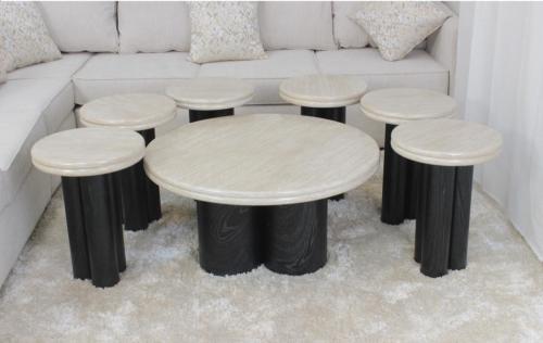 طقم طاولات خدمة أنيق وعصرى6+1