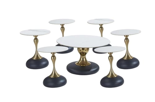 طقم طاولات سيراميك 7 قطع