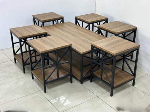 طقم طاولات قهوة أنيق بتصميم عصري 6+1