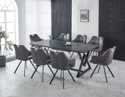 طاولة طعام خشبي عصري 8كرسـي