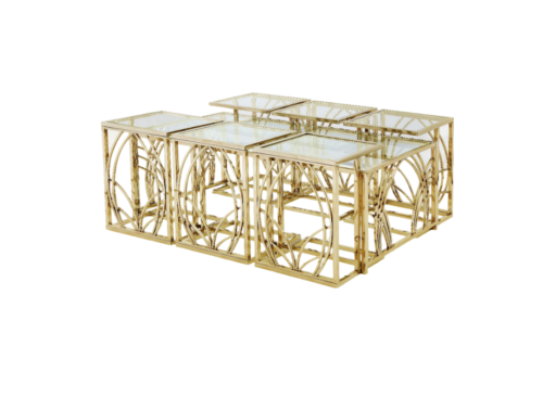 طقم خدمه استيل وزجاج 6+1