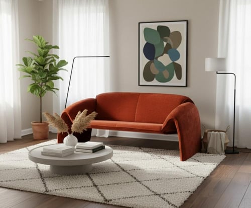 كنبة مودرن لشخصين بتصميم انسيابي فريد