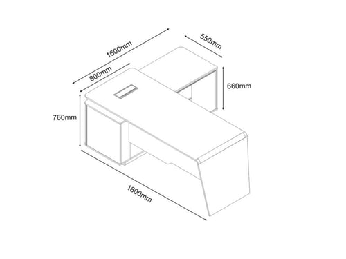 مكتب تنلي مقاس 180 سم