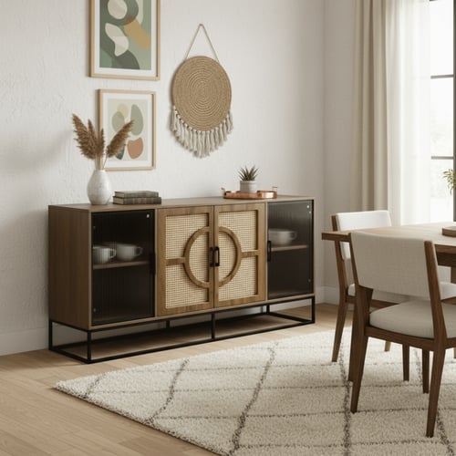 دولاب بوفيه بتصميم فريد وعصرى لون كافيه