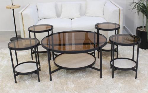 طقم طاولات فاخر بتصميم عصري وأنيق4+1