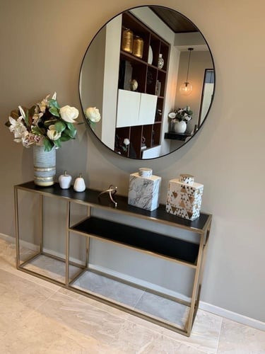 مرايه دائرية ضد الكسر مقاس 90*90 سم لون اسود