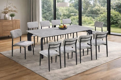 طاولات طعام عصريه لون رمادى بمقاسات متعدده