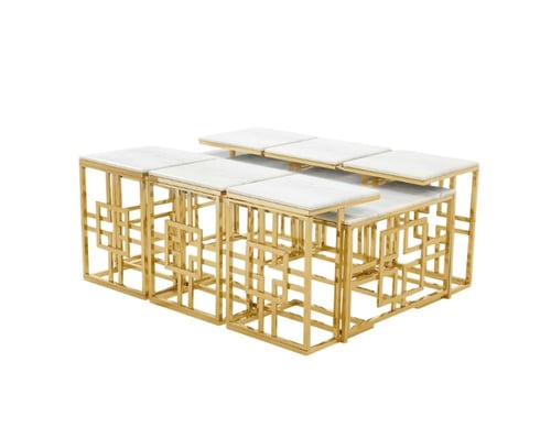 طقم خدمه استيل و رخام 6+1عصري.