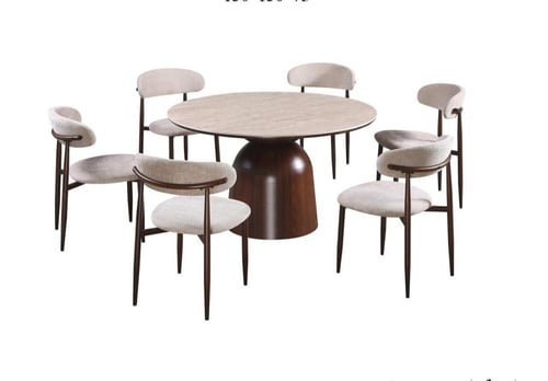 طاولة طعام سيراميك بيج بتصميم راقى