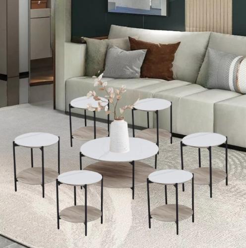 طقم طاولات شاي عصري بلمسة فاخرة 6+1