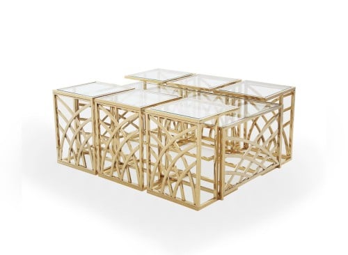 طقم خدمه استيل وزجاج 6+1