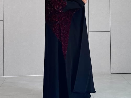 تدخيلات مخمل عودي اسود وكريب سراميك