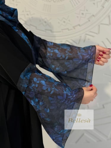 ملكي خفيف تدخيلات شيفون مشجر لون ازرق