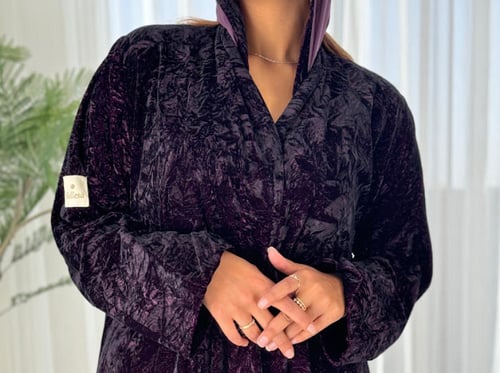 مخمل الشتاء خيطين اسود وليلكي لون رقم 2