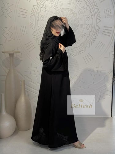 قماش ياباني مقلم عباية مع دريس وطرحة