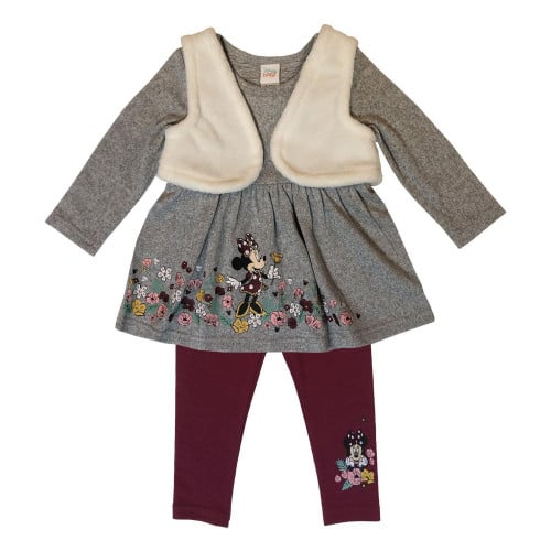 بدلة بناتي دافئة 3 قطع ميني ماوس من ديزني