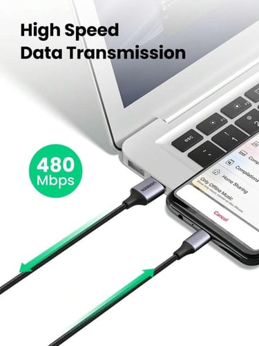 UGREEN كابل USB مضفر 18 واط ميكرو – شحن سريع متواف...