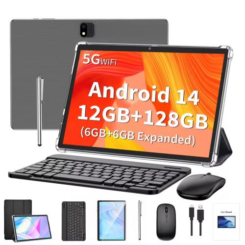 جهاز Relndoo اللوحي 10.1" مع كيبورد وماوس وقلم - 5...