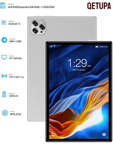 جهاز لوحي Qetupa 10.1 انش اندرويد 13 رام 4GB ذاكرة...