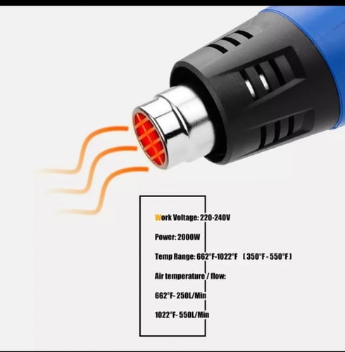المسدس الحراري او مدفع حراري بقوه 2000w مع عده روؤ...
