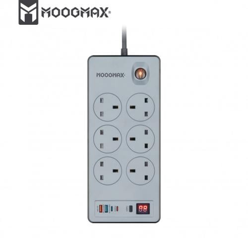 توصيلة كهربائية ذكية 6 منافذ مع مؤقت تحكم كلي بالم...