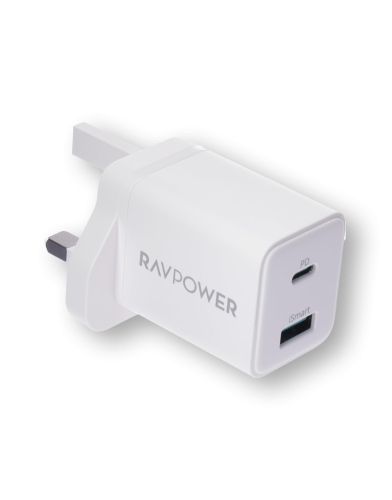 شاحن حائط منفذين يو اس بي وتايب سي 20 واط من راف ب...