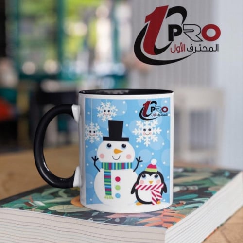 كوب سنو مان وبطريق الشتاء