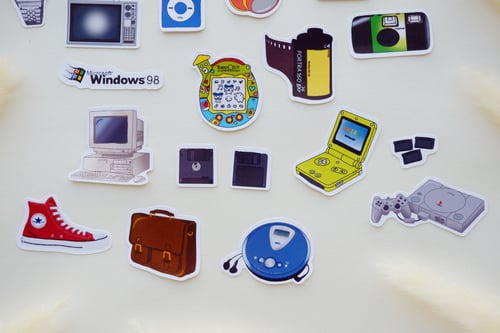 مجموعة ملصقات بتصميم Retro