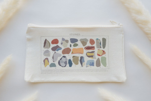 محفظة قماشية بتصميم احجار (ازرق)