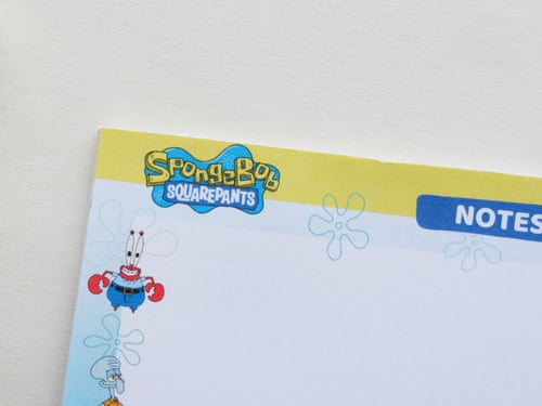ورق ملاحظات بتصميم Spongebob