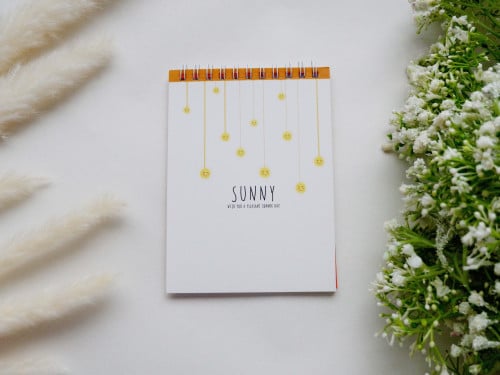 دفتر بسلك بتصميم شمس