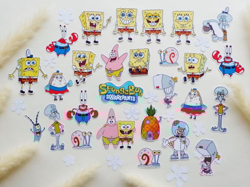 مجموعة ملصقات بتصميم Spongebob