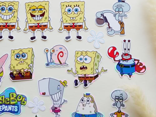 مجموعة ملصقات بتصميم Spongebob