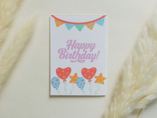 بطاقة إهداء بتصميم Happy Birthday