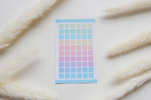 ملصقات باليت الوان باستيل مربعات لامع