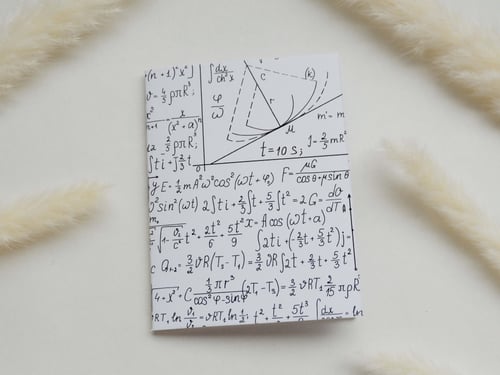 مجموعة من 2 دفتر مذكرة بتصميم معادلات رياضيه اسود