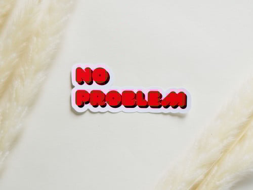 ملصق بتصميم عبارة No Problem