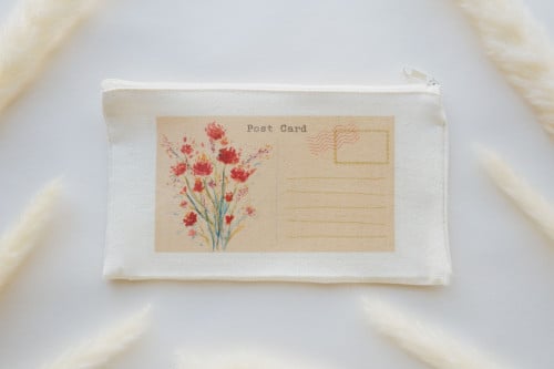 محفظة قماشية بتصميم Post Card