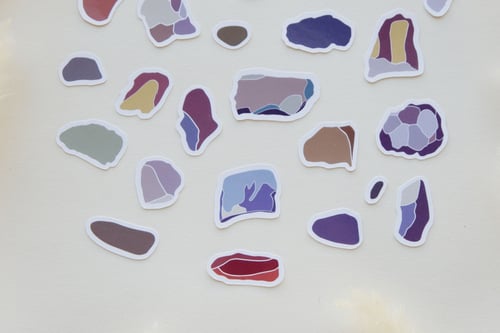 مجموعة ملصقات بتصميم احجار (ازرق)