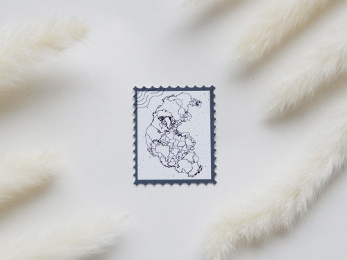 ملصق بتصميم طابع خريطة بانجيا (زيتي)