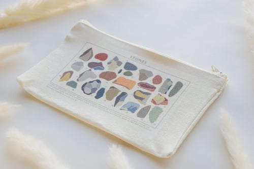 محفظة قماشية بتصميم احجار (ازرق)